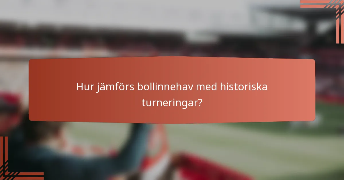 Hur jämförs bollinnehav med historiska turneringar?